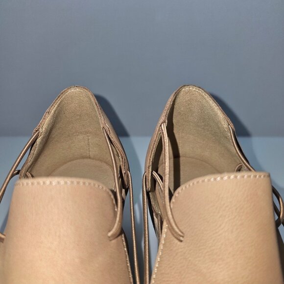 NEW Eileen Fisher Alfie Sandal Caged Peep Toe Heel Honey Tan Nubuck Size 10 - Picture 8 of 14